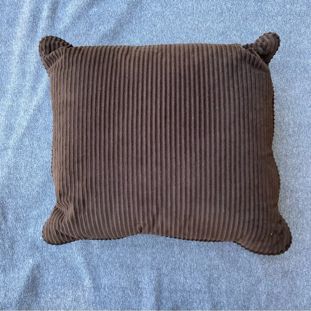Surya Palos Throw Pillow Large Corduroy Brown Backing. 23”x21”